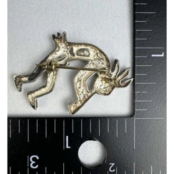 Glen Sandoval (GS) 925 Navajo Kokopelli 1.75 Inch Brooch/Pin Vintage - Picture 10 of 12